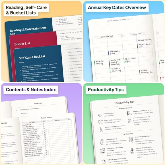 Roterunner A5 Undated Weekly Planner 6-Month Green Hard Cover ADHD 89pgs - Picture 5 of 8